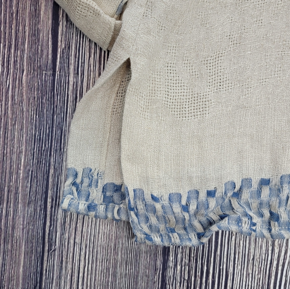 Sartoria Saracena Made in Italy Linen Boxy Tab Sleeve Top - Picture 4 of 13